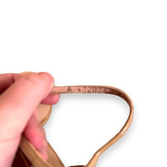 Stuart Weitzman Nudistrong Patent‎ Leather Ankle Wrap High Heel Sandals Sz 9.5 - Picture 12 of 13